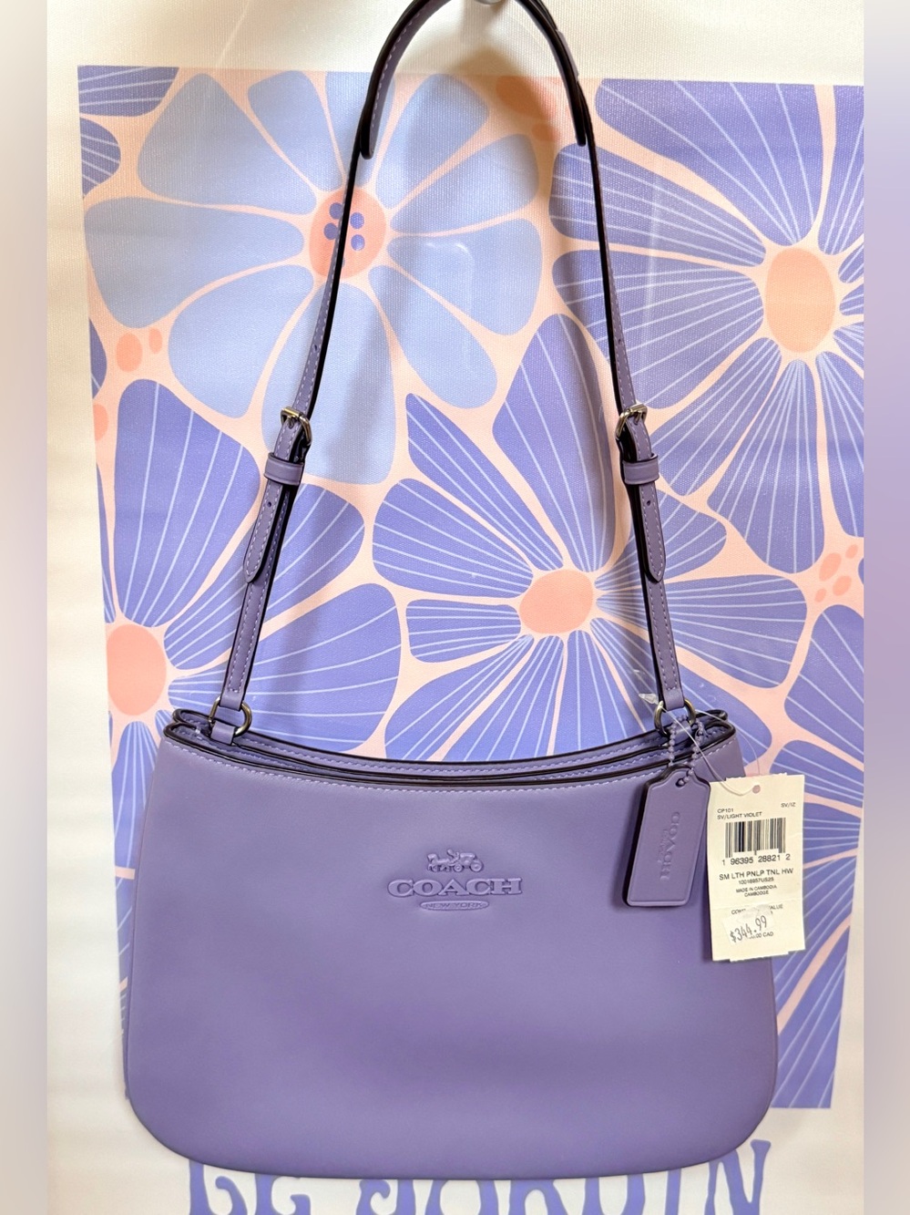COACH NWT Penelope Smooth Leather Shoulder Bag Light Violet Lilac